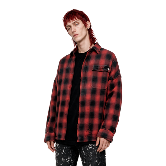 Distressed Flannel Shirt