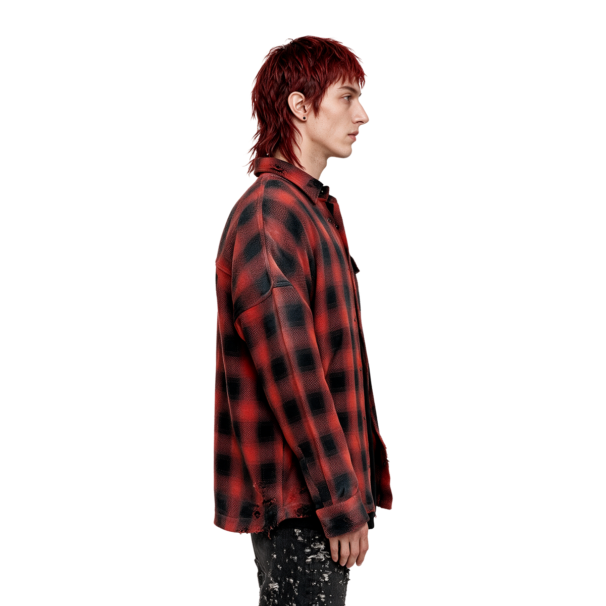 Distressed Flannel Shirt