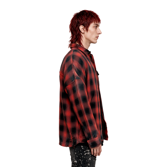 Distressed Flannel Shirt