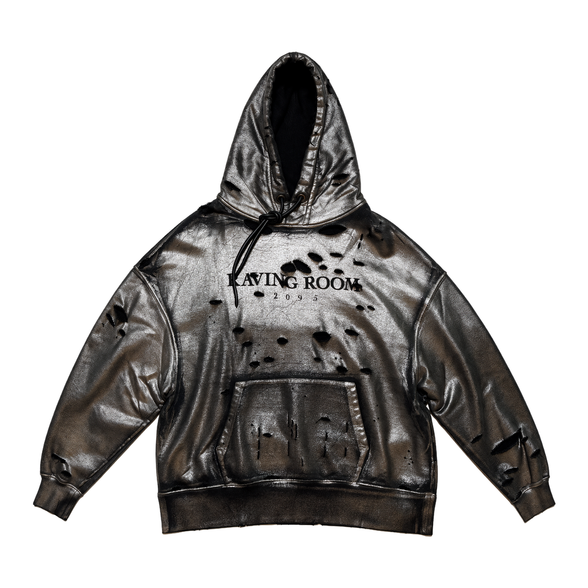 Distressed Metallic Hoodie
