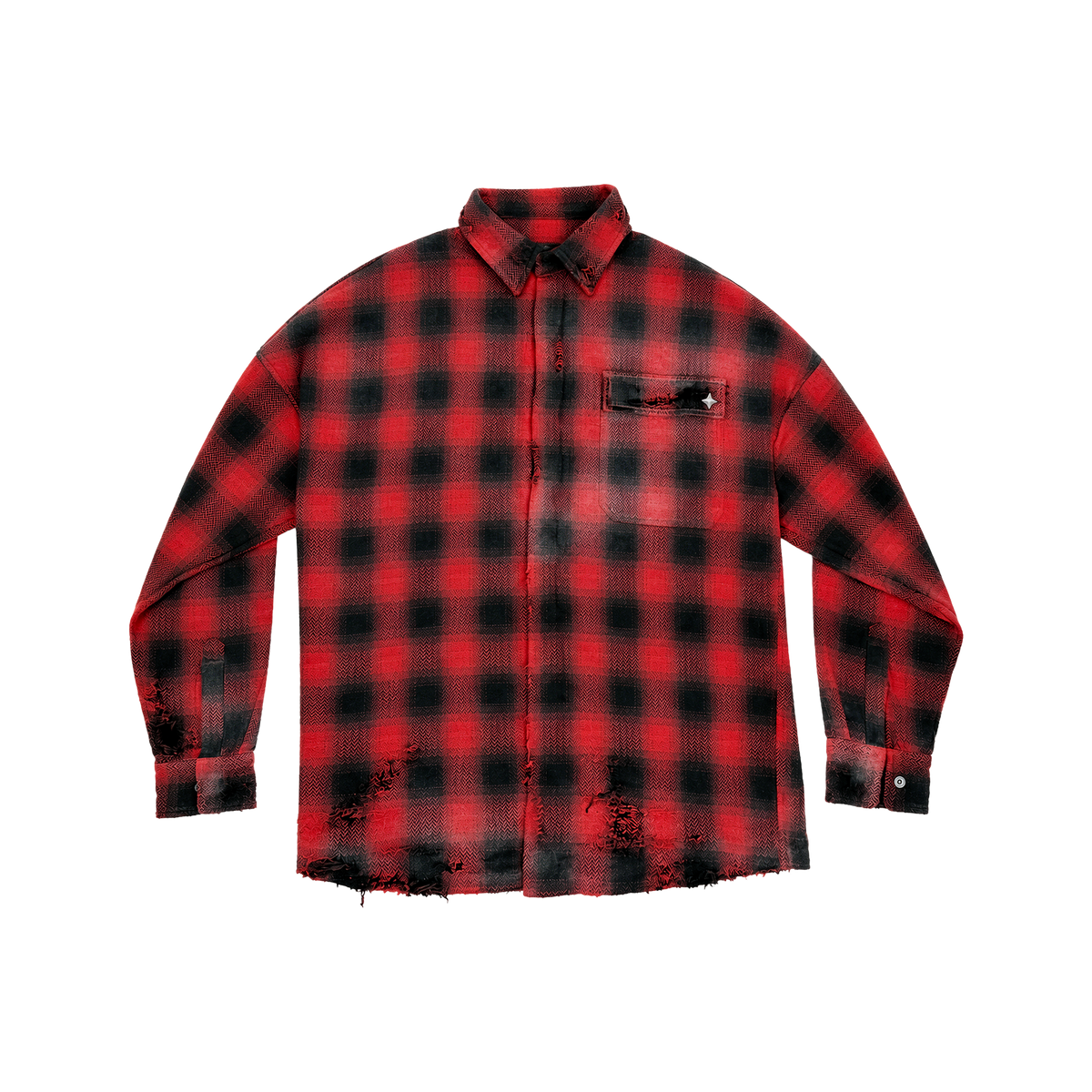 Distressed Flannel Shirt